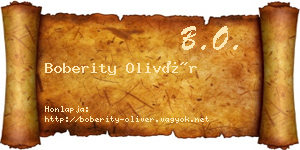 Boberity Olivér névjegykártya